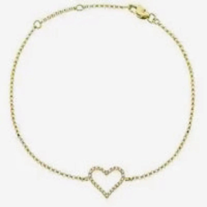 Diamond Heart Chain Bracelet HEERA DIAMONDS