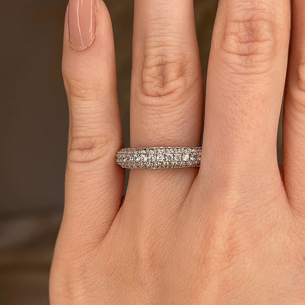Diamond Paved Set Eternity Band Wedding Ring - HEERA DIAMONDS