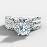 "Diana" Round Cut 1.5 Carat Diamond Shoulder Platinum Engagement Ring DSRB12 HEERA DIAMONDS
