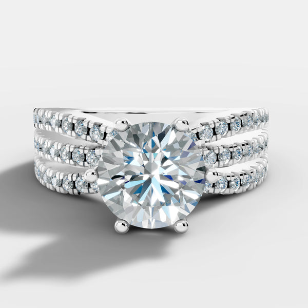 "Diana" Round Cut 1.5 Carat Diamond Shoulder Platinum Engagement Ring DSRB12 HEERA DIAMONDS