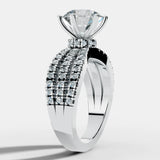"Diana" Round Cut 1.5 Carat Diamond Shoulder Platinum Engagement Ring DSRB12 HEERA DIAMONDS