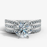 "Diana" Round Cut 1.5 Carat Diamond Shoulder Platinum Engagement Ring DSRB12 HEERA DIAMONDS