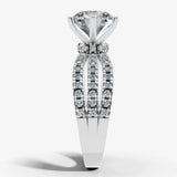 "Diana" Round Cut 1.5 Carat Diamond Shoulder Platinum Engagement Ring DSRB12 HEERA DIAMONDS