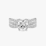 "Diana" Round Cut 1.5 Carat Diamond Shoulder Platinum Engagement Ring DSRB12