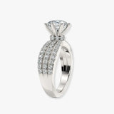 "Diana" Round Cut 1.5 Carat Diamond Shoulder Platinum Engagement Ring DSRB12