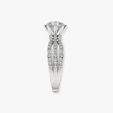 "Diana" Round Cut 1.5 Carat Diamond Shoulder Platinum Engagement Ring DSRB12