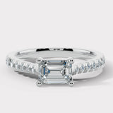 "Dory" Emerald Cut 1.5 Carat Diamond Shoulder Engagement Ring DSEC05 HEERA DIAMONDS