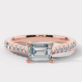 "Dory" Emerald Cut 1.5 Carat Diamond Shoulder Engagement Ring DSEC05 HEERA DIAMONDS