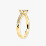 "Dory" Emerald Cut 1.5 Carat Diamond Shoulder Engagement Ring DSEC05