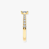 "Dory" Emerald Cut 1.5 Carat Diamond Shoulder Engagement Ring DSEC05