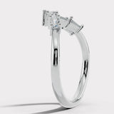 "Dulcie" V Shape Eternity Ring Emerald and Round Brilliant Cut 0.52ct Diamond ET35