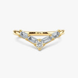"Dulcie" V Shape Eternity Ring Emerald and Round Brilliant Cut 0.52ct Diamond ET35
