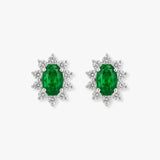 EMERALD AND DIAMOND CLUSTER EARRINGS