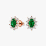 EMERALD AND DIAMOND CLUSTER EARRINGS