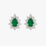 EMERALD AND DIAMOND CLUSTER EARRINGS