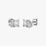 EMERALD CUT & PEAR CUT DIAMOND 0.98 CARAT FANCY EARRINGS
