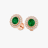 EMERALD HALO STUD EARRINGS