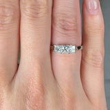 "Elanora" 0.34 Carat Princess Cut Natural Diamond Trilogy Engagement Ring MDR4038