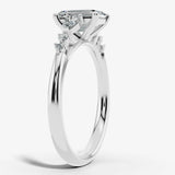 "Elaska" Emerald Cut 3 Carat Yellow Gold Diamond Shoulder Engagement Ring HEERA DIAMONDS