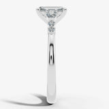 "Elaska" Emerald Cut 3 Carat Yellow Gold Diamond Shoulder Engagement Ring HEERA DIAMONDS