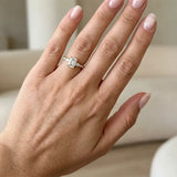 "Elaska" Emerald Cut 3 Carat Yellow Gold Diamond Shoulder Engagement Ring