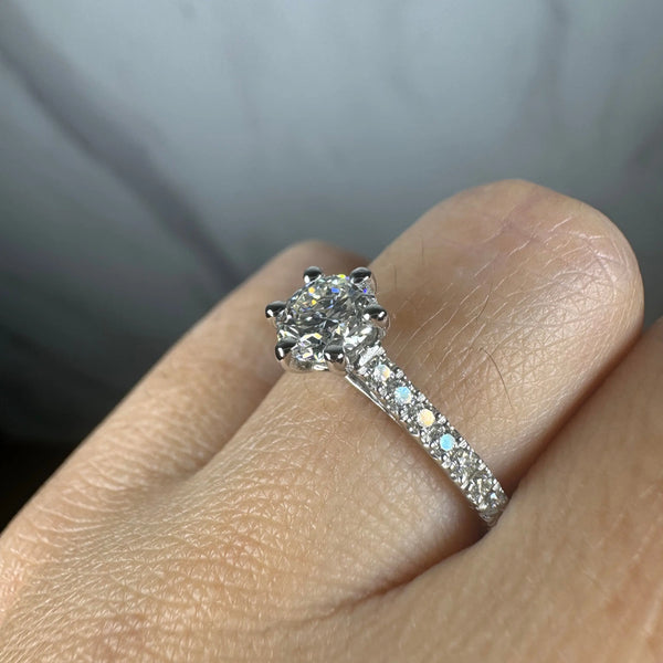 "Ellena" Round Brilliant 2 Carat Diamond Shoulder Engagement Ring HEERA DIAMONDS