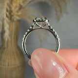 "Elowra" 0.6 Carat Princess Cut Natural Diamond Shoulder Engagement Ring HR1936