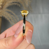 "Elthara" Yellow 3.07 Carat Cushion Cut Solitaire Lab Grown Diamond Engagement Ring HLR441 HEERA DIAMONDS
