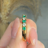 "Elv" Emerald Green 0.6 Carat Natural Diamond Half Eternity Ring HR1774 HEERA DIAMONDS