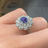 "Elva" 1.10 Carat Tanzanite Round Cut Diamond Shoulder Engagement Ring HR1503 HEERA DIAMONDS