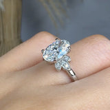 "Elvon" 1.5 Carat Oval Cut Lab Grown Diamond Shoulder Engagement Ring HLR496