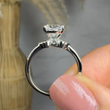 "Elvon" 1.5 Carat Oval Cut Lab Grown Diamond Shoulder Engagement Ring HLR496