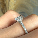 "Elyraea" 0.71 Carat Radiant Cut Natural Diamond Shoulder Engagement Ring HR1947