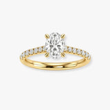 "Elyssia" 3.02 Carat Oval Cut Lab Grown Diamond Shoulder Engagement Ring HLR459