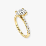 "Elyssia" 3.02 Carat Oval Cut Lab Grown Diamond Shoulder Engagement Ring HLR459