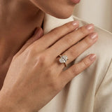 "Elyssia" 3.02 Carat Oval Cut Lab Grown Diamond Shoulder Engagement Ring HLR459