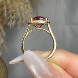 "Elyx" Ruby 4.34 Carat Cushion Cut Diamond Shoulder Engagement Ring HR1386 HEERA DIAMONDS