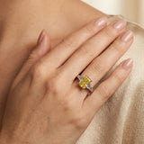 "Elyzith" Yellow 2.02 Carat Radiant Cut Trilogy Lab Grown Diamond Engagement Ring HLM513