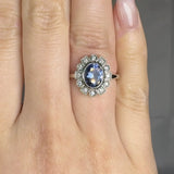 "Elzoria" Blue Sapphire 1.5 Carat Oval Cut Lab Grown Diamond Engagement Ring HR1950 HEERA DIAMONDS
