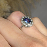 "Elzoria" Blue Sapphire 1.5 Carat Oval Cut Lab Grown Diamond Engagement Ring HR1950 HEERA DIAMONDS