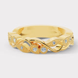 "Embry" Sparkling Leaf Foliage 0.10ct Diamond Eternity Ring ET71