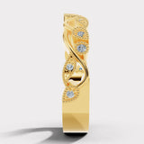 "Embry" Sparkling Leaf Foliage 0.10ct Diamond Eternity Ring ET71