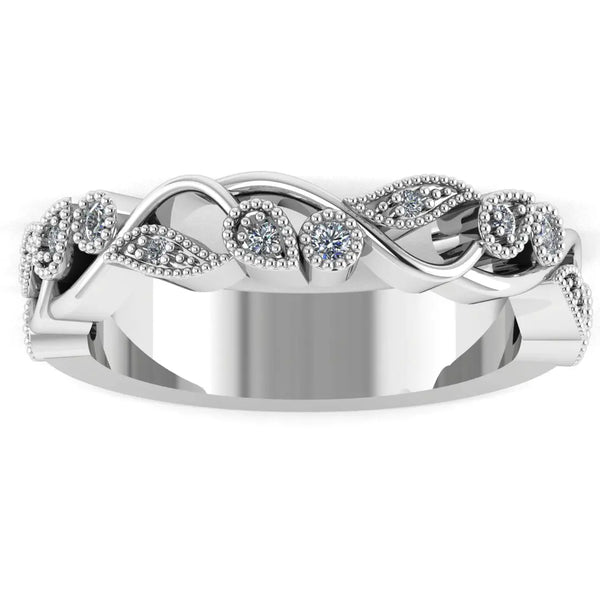 "Embry" Sparkling Leaf Foliage Diamond Eternity Ring ET71 - HEERA DIAMONDS