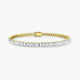 Emerald Cut 9.75 Carat Diamond Line Fancy Bracelet