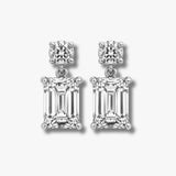 Emerald Shape Diamond Drop Earrings EDEMD