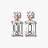 Emerald Shape Diamond Drop Earrings EDEMD