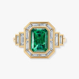 "Enchanted" Emerald Cut 5 Carat Halo Engagement Ring