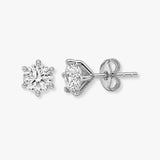 Erista ROUND BRILLIANT DIAMOND SOLITAIRE SIX CLAW STUD EARRINGS
