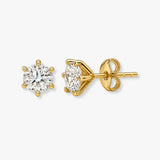 Erista ROUND BRILLIANT DIAMOND SOLITAIRE SIX CLAW STUD EARRINGS