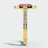 "Esme" 1.50 Carat Halo Oval Cut Diamond Shoulders Engagement Ring HEERA DIAMONDS